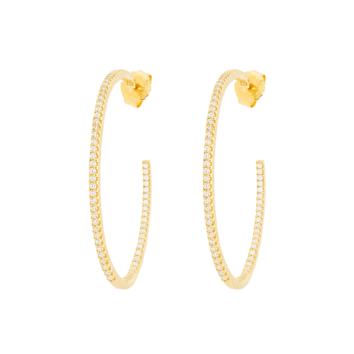 18K Gold Plated Hoops w. Zirconia