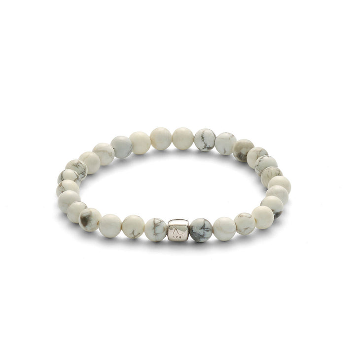 ColorUp Howlite (6mm) Silver Bracelet