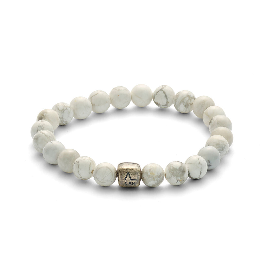 ColorUp Howlite (8mm) Silver Bracelet