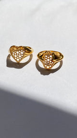 Heart Signet Ring Gold Plated