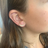 Moon Universe Large 18K Gold, Rosegold or Whitegold Studs w. Diamonds