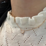 Globe Small 18K Gold, Rosegold or Whitegold Necklace w. Diamonds
