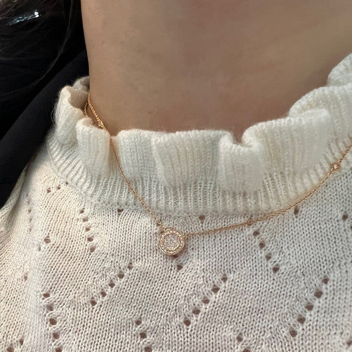 Globe kleine Halskette aus 18K Gold, Rosé- oder Weißgold I Diamanten