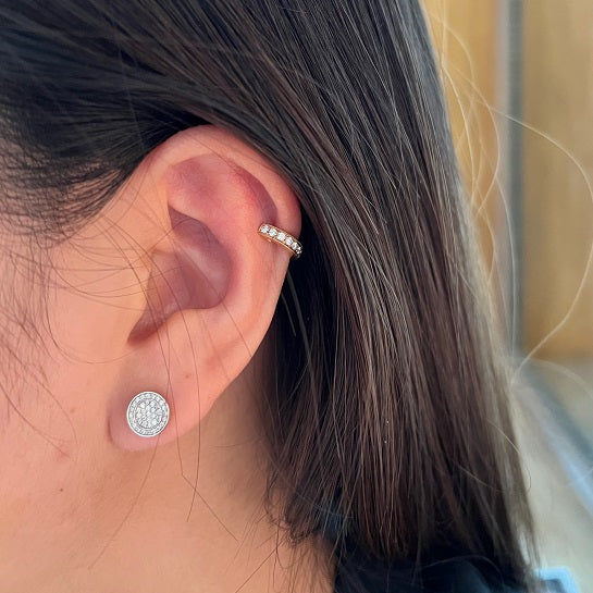 Parallel X-Small 18K Gold, Rosegold or Whitegold Ear Cuff w. Diamonds