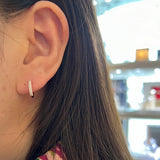 Creol Small 18K Gold, Rosegold or Whitegold Hoops w. Diamonds