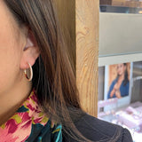 Creol 2 cm 18K Gold, Rosegold or Whitegold Hoops w. Diamonds