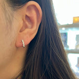 Signature Creol 18K Gold, Rosegold or Whitegold Hoops w. Diamonds