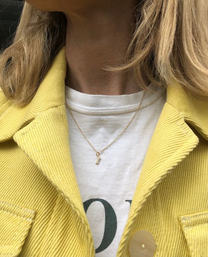 Love Letter L 18K Guld Halskæde m. Diamanter