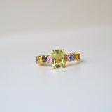 Monara Saka 18K Gold Ring w. Tourmaline & Sapphires