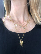 Large Seashell Necklace Gold Plated