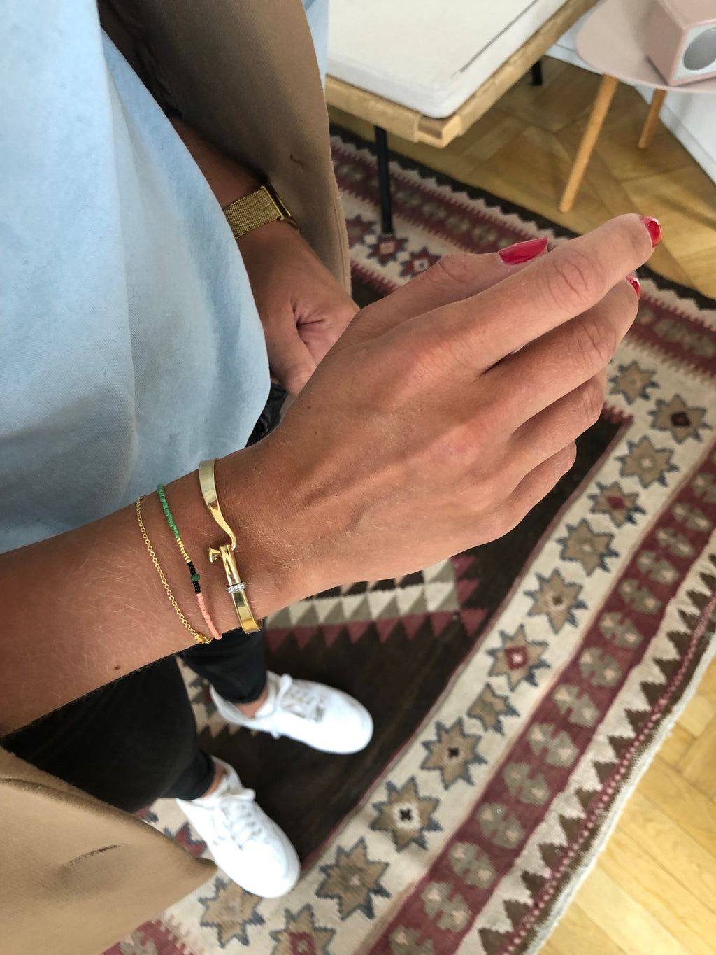 Torun 18K Gold Bangle w. Diamonds 0.08 ct