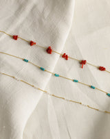 Fiji Halskette 18K vergoldet I Türkis