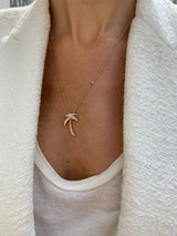 Palm Dream 18K Gold, Rosegold or Whitegold Necklace w. Diamonds