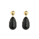 Drop Stars Black Gold Plated Earrings