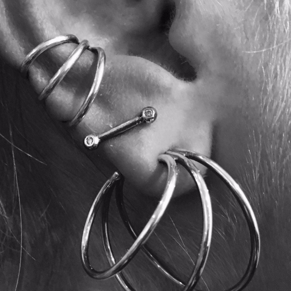 Mini Spine Ear Cuffs Silver