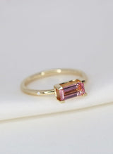 Nord Pink 18K Gold Ring w. Tourmaline & Diamond