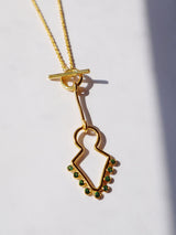 Bidiya Necklace Gold Plated, Green Tropaz
