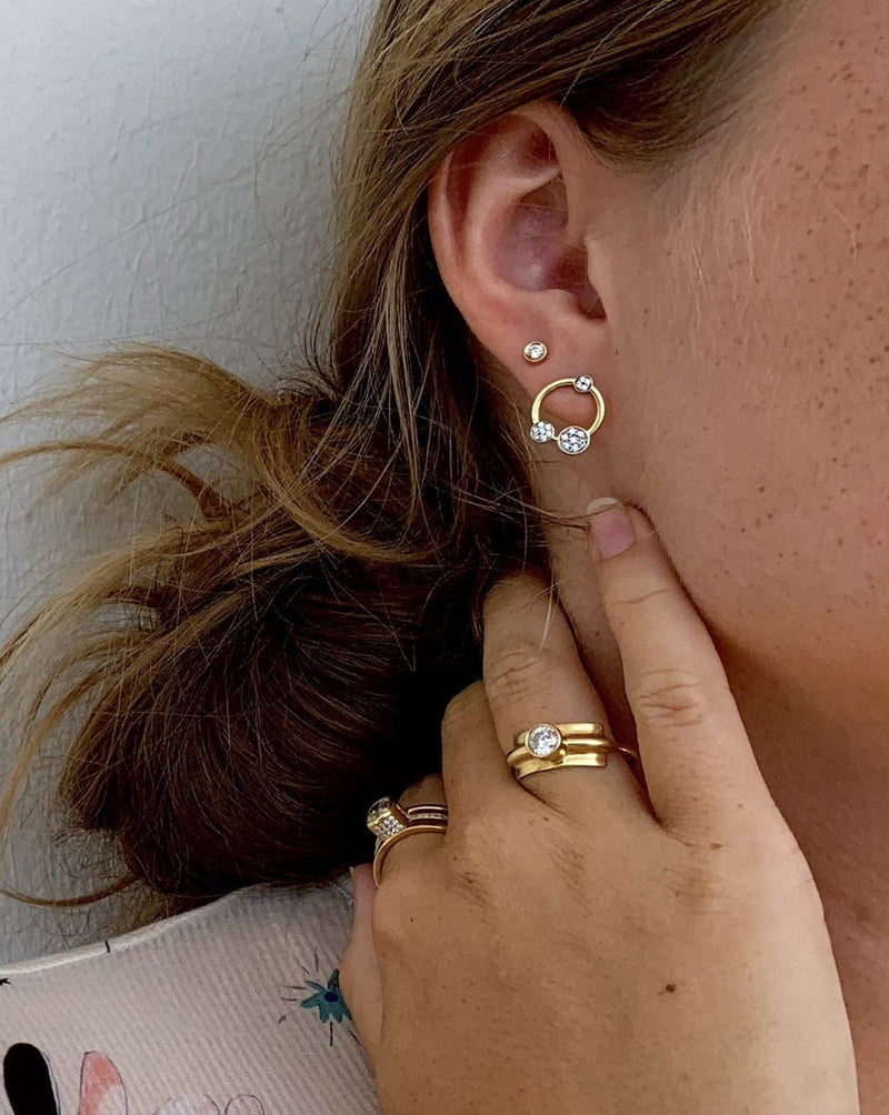 Galaxy 18K Rosegold Earrings w. Diamonds