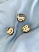 Double VOID 18K Gold Plated Ring w. Black Spinel