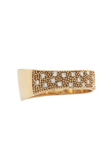 Irregular Band 18K Gold Ring w. Diamonds