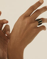 Isadora Striped 18K Gold Ring