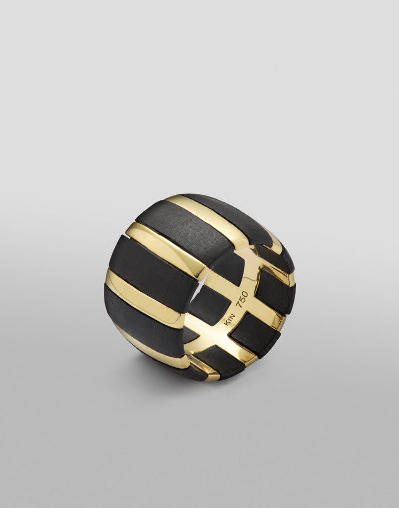 Isadora Striped 18K Gold Ring