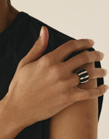 Isadora Striped Silberring