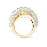 Infinity Loop Big Half Pavé 18K Gold Ring w. Diamonds