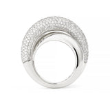 Infinity Loop Big Half Pavé 18K Whitegold Ring w. Diamonds