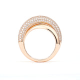 Infinity Loop Medium Half Pavé 18K Rosegold Ring w. Diamonds