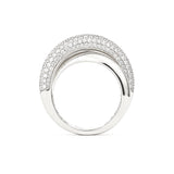 Infinity Loop Medium Half Pavé 18K Whitegold Ring w. Diamonds