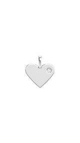 Heart 18K Whitegold Pendant w. Lab-Grown Diamond