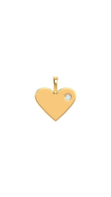Heart 18K Gold Pendant w. Lab-Grown Diamond
