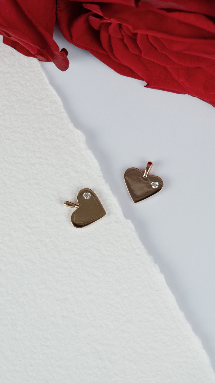 Heart 18K Rosegold Pendant w. Lab-Grown Diamond