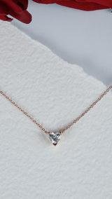 Heart 18K Rosegold Necklace w. Lab-grown Diamond