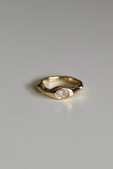 Isabel 18K Gold Ring w. Champagne Diamond