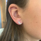 Moon Universe Small 18K Gold, Rosegold or Whitegold Studs w. Diamonds