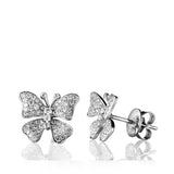 Fairytale Butterfly X-Large 18K Gold, Rosegold or Whitegold Studs w. Diamonds