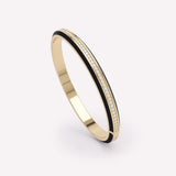 Eternity Black 18K Gold Bangle w. Lab-Grown Diamonds