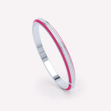 Eternity Pink 18K Whitegold Bangle w. Lab-Grown Diamonds
