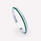 Eternity Green 18K Whitegold Bangle w. Lab-Grown Diamonds