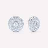 Toi et Moi Checkerboard 18K Whitegold Studs w. Lab-Grown Diamonds