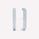 Eternity Engraved 18K Whitegold Ear Cuffs w. Lab-Grown Diamonds