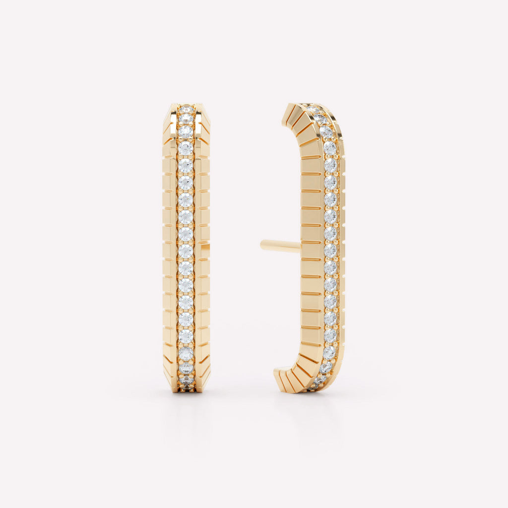 Eternity Engraved 14K Gold Ear Cuffs w. Lab-Grown Diamonds