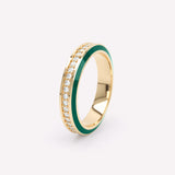 Eternity Ring I Grün I 4mm I 18K Gelbgold I Labor-Diamanten