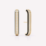 Eternity Black 14K Gold Ear Cuffs w. Lab-Grown Diamonds