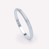Eternity Engraved 18K Whitegold Bangle w. Lab-Grown Diamonds