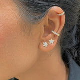 Star 18K Gold, Rosegold or Whitegold Studs w. Diamonds