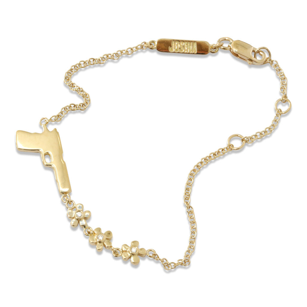 Flower Gun Armband 18K vergoldet I Diamanten