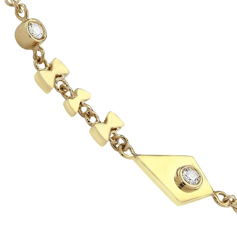 Kite 18K Gold Bracelet w. Diamonds